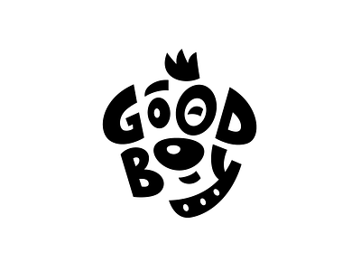 Good Boy logo branding character dog face icon illustration logo mark pet puppy typography vector