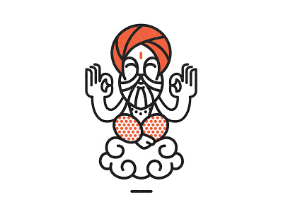 Monk mascot ayurveda branding character character design design face icon illustration india logo mark monk monoline simple vector