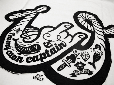 Pirate T Shirt black captain mermaid pirate rope sea t shirt tattoo