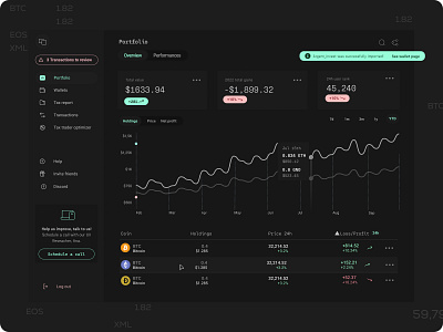 Track and manage your crypto wallets ui ux