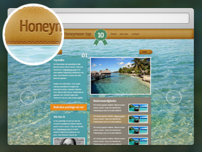 Honeymoon top 10 button honeymoon ribbon texture water webdesign