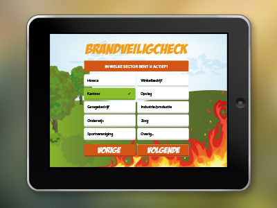 Brandveiligcheck app fire illustration ipad