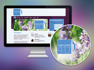 Thermopreen blue button logo pattern purple website
