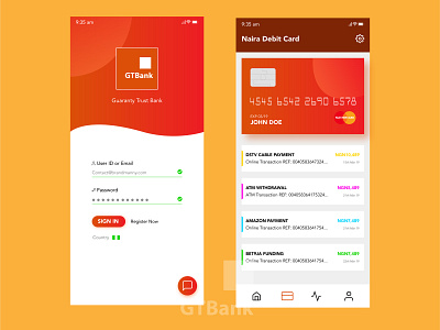 Gtbank App Rebranding adobe ilustrator adobe photoshop branding design illustration ui ui deisgn vector