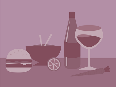 Monochromatic Food and Drink Illustration