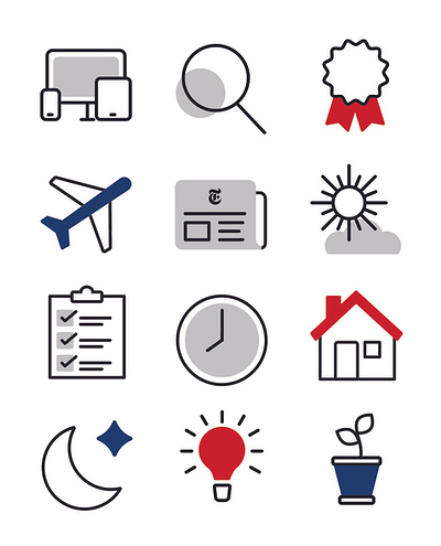 Icons advertising airplane checklist design devices house icon iconography icons light bulb marketing minimal moon newspaper pize plant product marketing search sun time