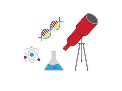 Science Illustration astronomy atoms biology chemistry dna graphic design icons illustration physics science telescope vector
