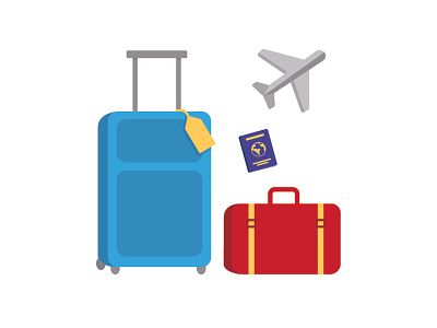 Travel Illustration airplane flying graphic design icons illustration luggage passport travel vector