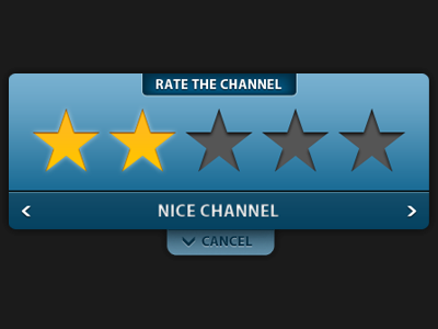 Rate channel screen for the TV