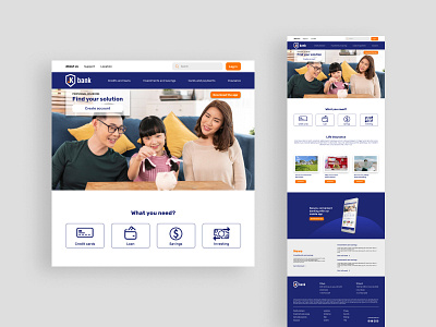 Website for a financial institution: landing page home page ui design figma landing page ui ux web design