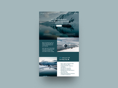 Website for boat trips in the mountains: landing page UI design figma landing page logo ui ux web design