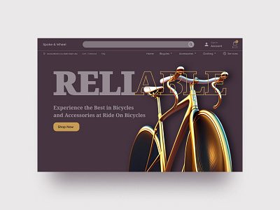 Website for a bicycle manufacturer: landing page UI design figma landing page ui ux web design