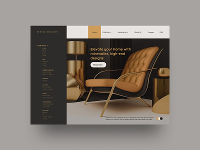 Website for a manufacturer of modern furniture: UI design figma landing page ui ux web design