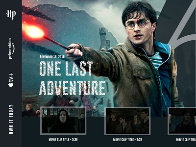 Harry Potter Promo Website Landing Page harry potter hero landing page layout masked movie ui design website