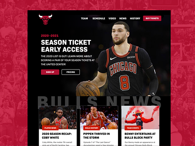 Chicago Bulls Web Design bulls chicago bulls design layout nba ui ui challange web web design website