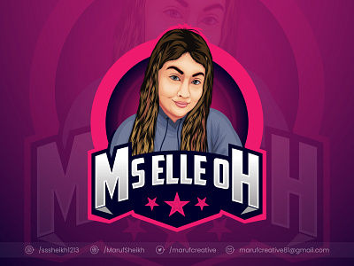 Cartoon portrait mascot logo design