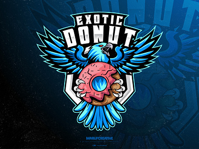 Exotic Donut Mascot Logo Design cartoonmascot design donut eagle logo esport esportlogo esports exotic gaming gaminglogo mascot character mascot logo mascot logos vector vintage vintage logo