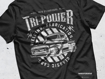 Tri-power vintage T-shirt Design branding illustration retro retro design retro logo thisrt tshirt tshirt art tshirt design tshirtdesign tshirts vector vintage vintage badge vintage design vintage font vintage logo