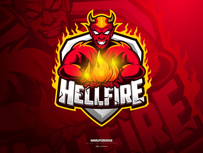 Hellfire Monster Gaming Esports Logo Design | MAscot logo branding cartoonmascot design esportlogo esports logo illustration logo mascot mascot character vector vintage logo