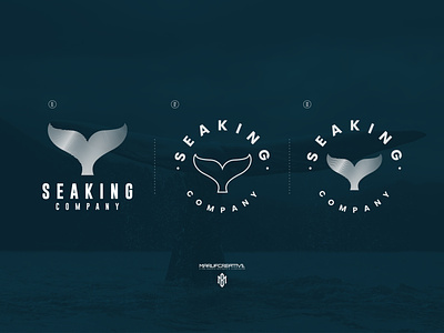 SeaKing BlueWhale Minimal Flat Logo Design