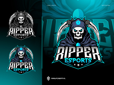 Ripper Gaming Mascot Logo Design branding cartoonmascot design esportlogo illustration logo marufcreative mascot mascot character ripper skull vector