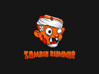 Zombie Runner Gaming Logo Design, ZombieLogo branding design esportlogo illustration logo marufcreative mascot mascot character vector zombie zombielogo