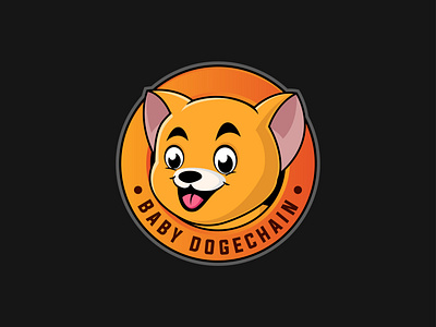 Baby Dogechain Crypto Logo Design, Crypto Logo branding crypto crypto logo design esportlogo illustration logo marufcreative mascot mascot character vector