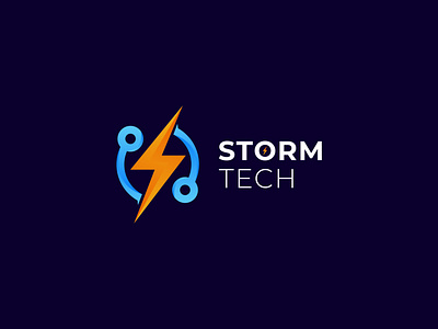 StormTech minimal logo design, Tech logo branding design graphic design illustration logo logo designer storm icon storm minimal logo tech tech minimal logo vector