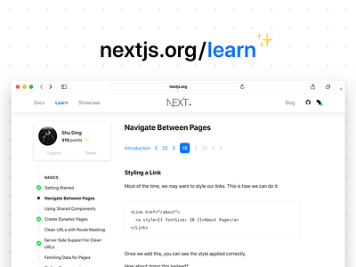 Next.js Learn website