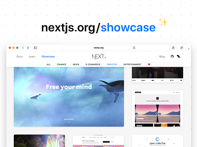 Next.js Showcase website