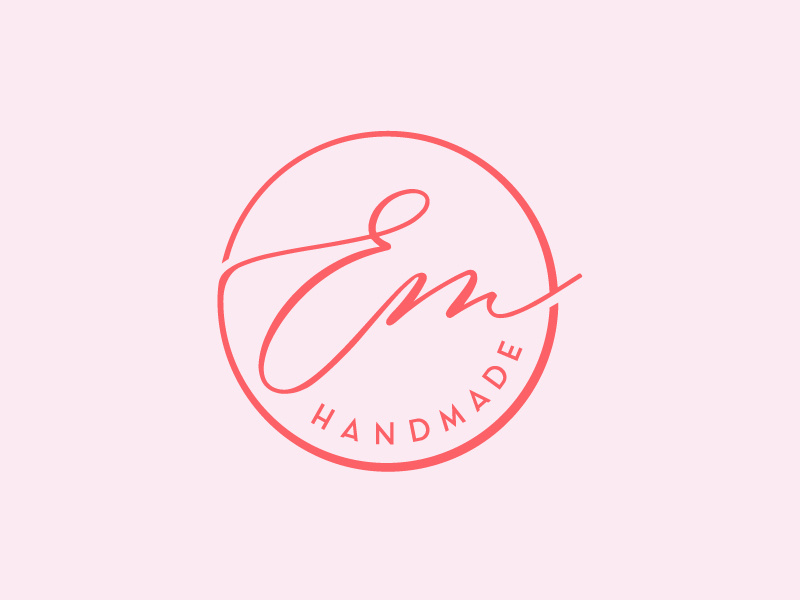 Em Handmade logo brand design elegance handlettering elegant lettering type minimal icon typography branding design logo