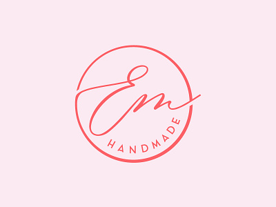 Em Handmade logo brand design branding design elegance elegant handlettering icon lettering logo minimal type typography