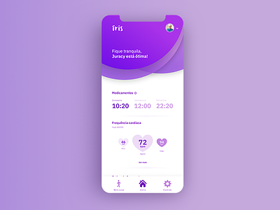 Íris - Old People's Health App - UI/UX fitness health old people purple screen smart ui uiux ux