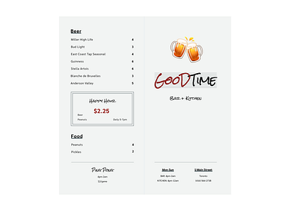 GooDTime menu print