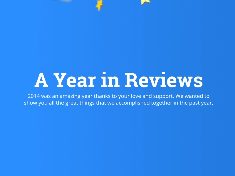 Year In Reviews 3d gif reviews stars summary yearly yotpo