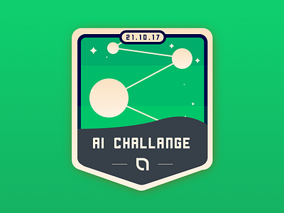 AI challenge poster (v1) badge brand challenge event flat illustration poster