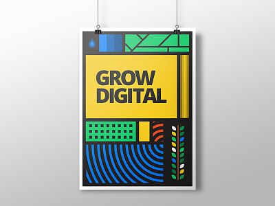 Grow Digital brand design digital grow illustration minimal pattern poster