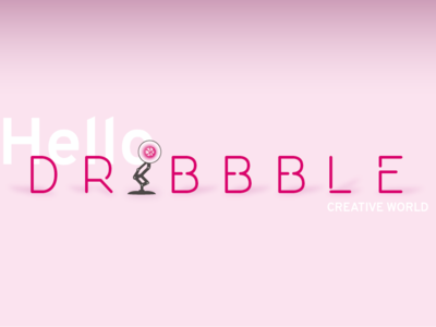 Hello Dribbble design first shot hello dribbble pink pixar