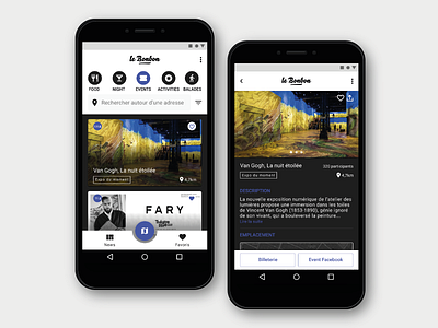 Redesign of Le Bonbon App android application black white design interface figma french mobile app redesign ui ux