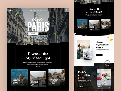 Paris Tours Concept Landing Page animation branding concept design graphic design interface paris typography ui ux