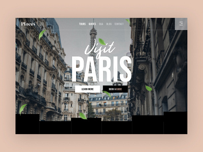 Paris Tours Concept Landing Page branding concept design illustration interface logo typography ui ux vector