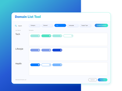 Domain List Tool design illustration typography ui ux