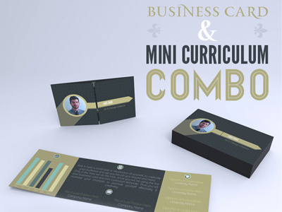 Business Card Mini Curriculum Combo advertising business card combo compact cv curriculum cv essential exposure foldable job mini portable resume