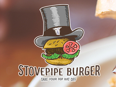 Stovepipe Burger burger comic english flat gentleman gourmet hipster monocle mustache restaurant stovepipe vintage