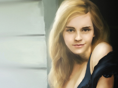 Emma Watson Digital Portrait actress digital portrait emma watson harry potter hermione hollywood illustration sex symbol wacom