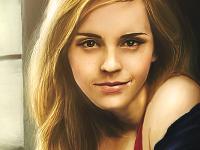 Emma Watson Digital Portrait 2 actress celebrity digital portrait emma watson fine detail harry potter hermione hollywood illustration sex symbol wacom