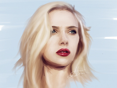 Scarlett Johansson Speed Painting actress avengers blonde digital portrait film illustration lucy movie red lipstick scarlettjohansson wacom