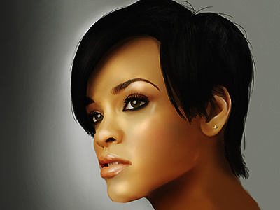 Rihanna Digital Portrait Wip celebrity digital portrait illustration mangastudio music musician rihanna singer wacom