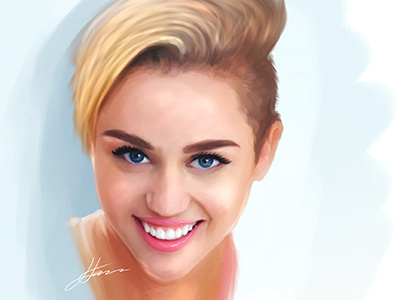 Miley Cyrus Speed Painting actress blonde cyrus digital portrait illustration mangastudio. miley music singer sketch song speed painting