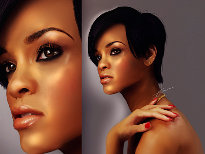 Rihanna Digital Portrait Final celebrity digital portrait illustration mangastudio music musician rihanna singer wacom